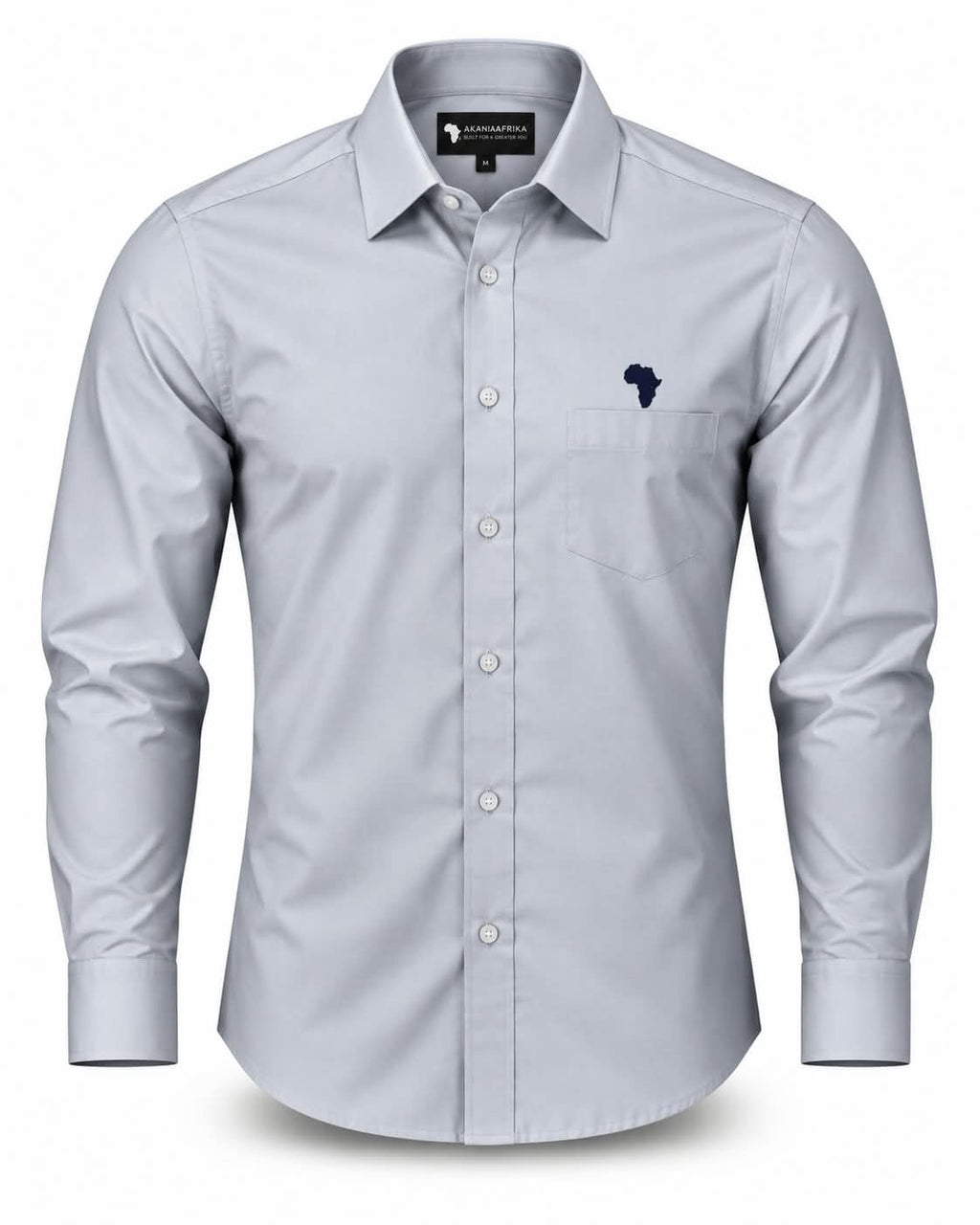 Grey Amani Classic Synthetic-Linen Shirt