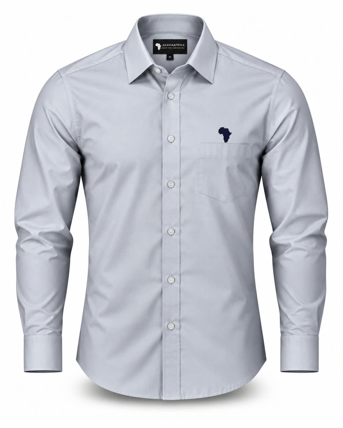 Grey Amani Classic Synthetic-Linen Shirt