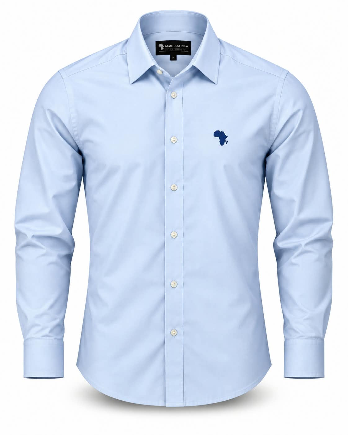 Sky Blue Amani Classic Synthetic-Linen Shirt
