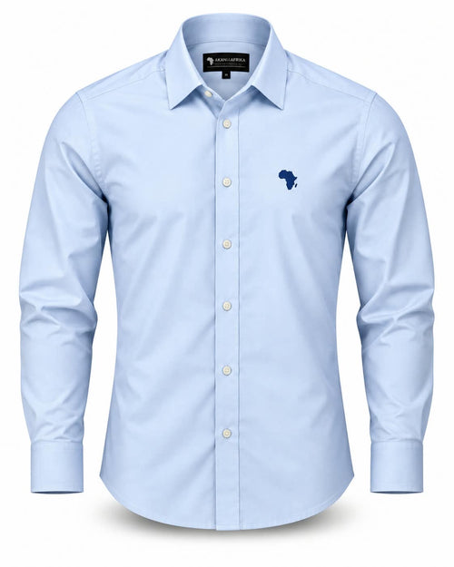 Sky Blue Amani Classic Synthetic-Linen Shirt