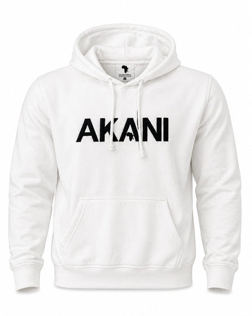 White Akani Bold Classic Hoodie