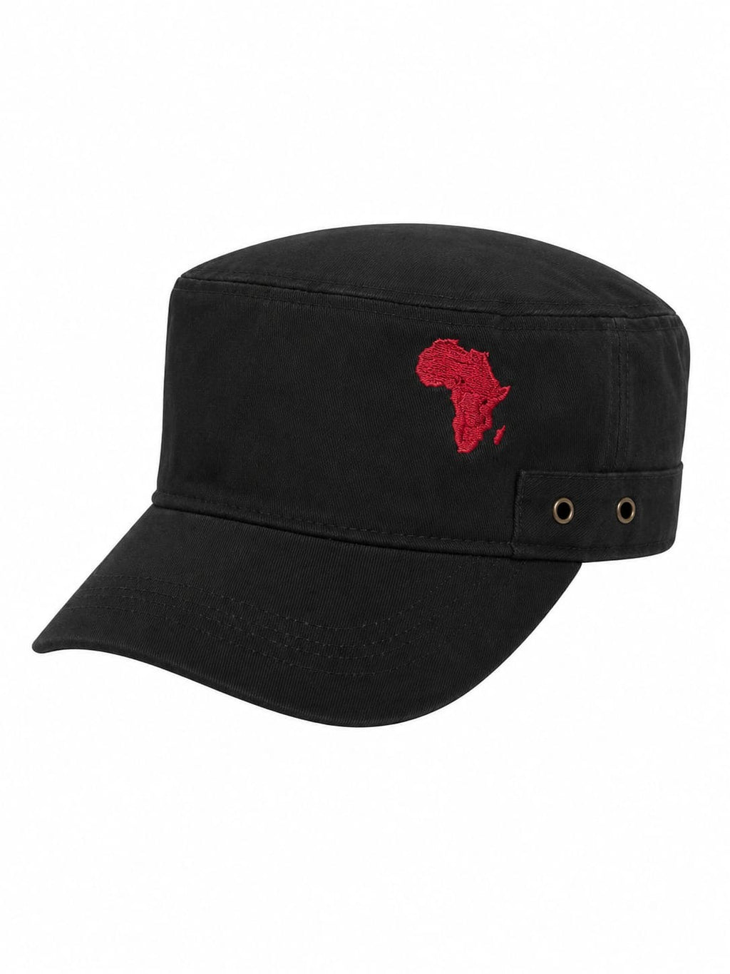 Black with Red Logo Fidel Cap