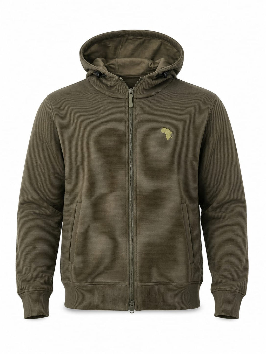 Military Green Bavuma Casual Zipper Jersey