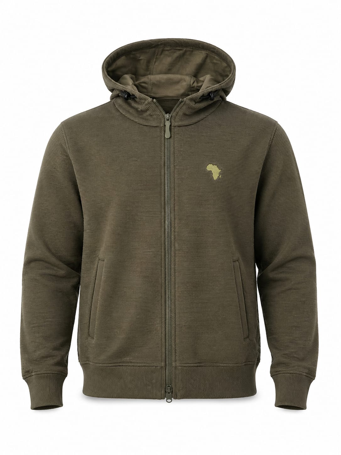 Military Green Bavuma Casual Zipper Jersey