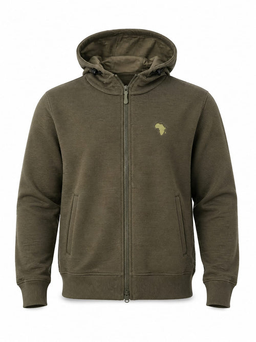 Military Green Bavuma Casual Zipper Jersey