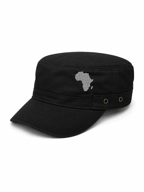 Black with Grey Logo Fidel Cap