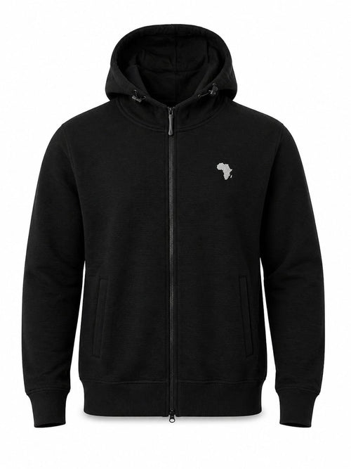 Black Bavuma Casual Zipper Jersey