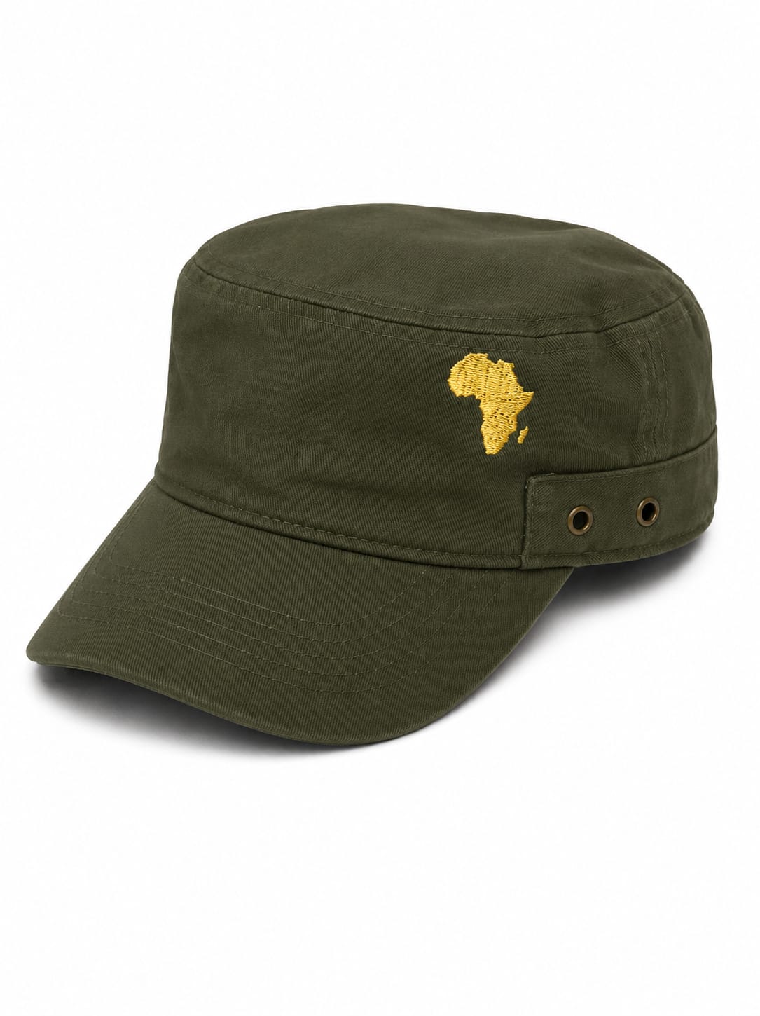 Military Green with Gold Logo Fidel Cap